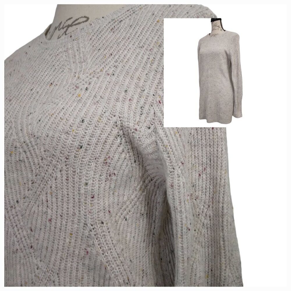 J Jill | Cotton Knit Cream Confetti Tunic Sweater | Size M